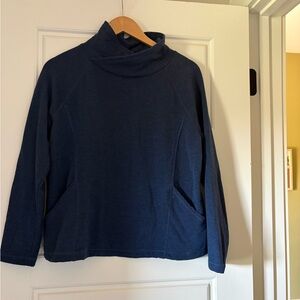 L.L. Bean Navy Funnel Neck Pullover Sweatshirt